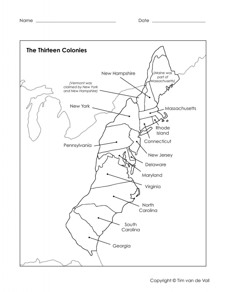 Maps Archives - Tim&amp;#039;s Printables - Outline Map 13 Colonies Printable