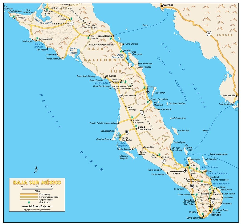 Maps. Baja Mexico Road Map - Diamant-Ltd - Baja California Road Map