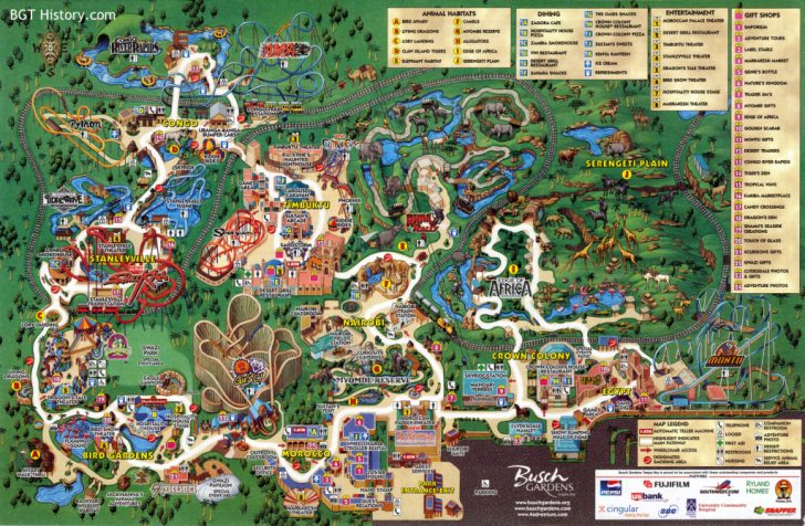 Busch Gardens Florida Map