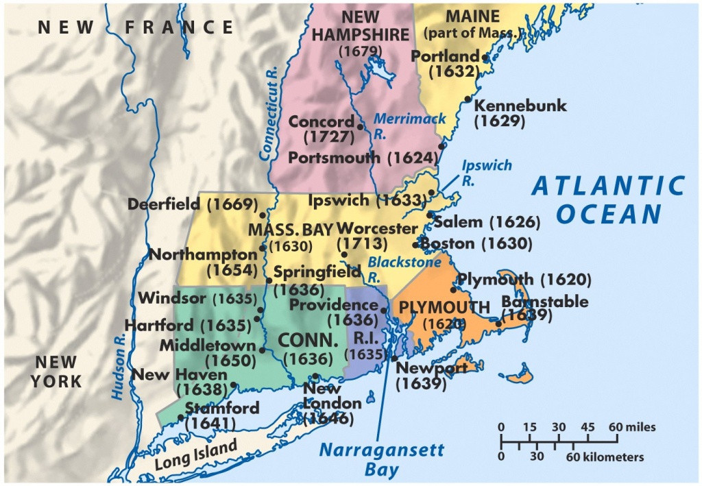 Maps, Charts &amp;amp; Graphs - New England Colonies Map Printable