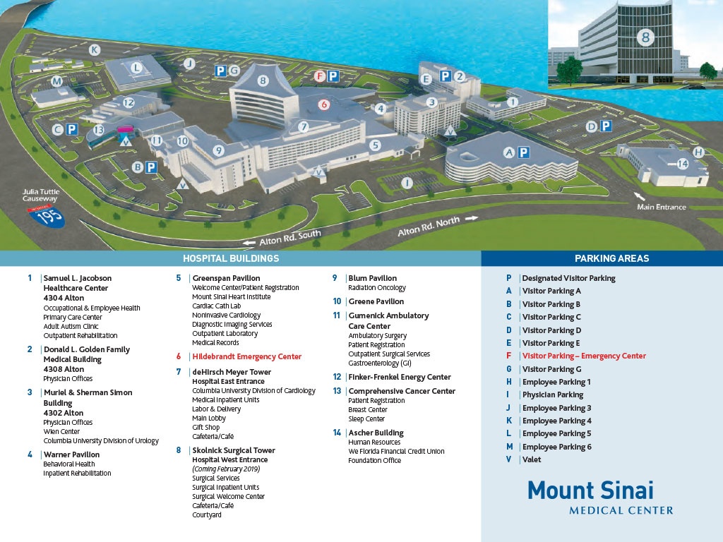Maps &amp;amp; Directions - Mount Sinai Medical Center - Visitor-Info - Florida Hospital South Map