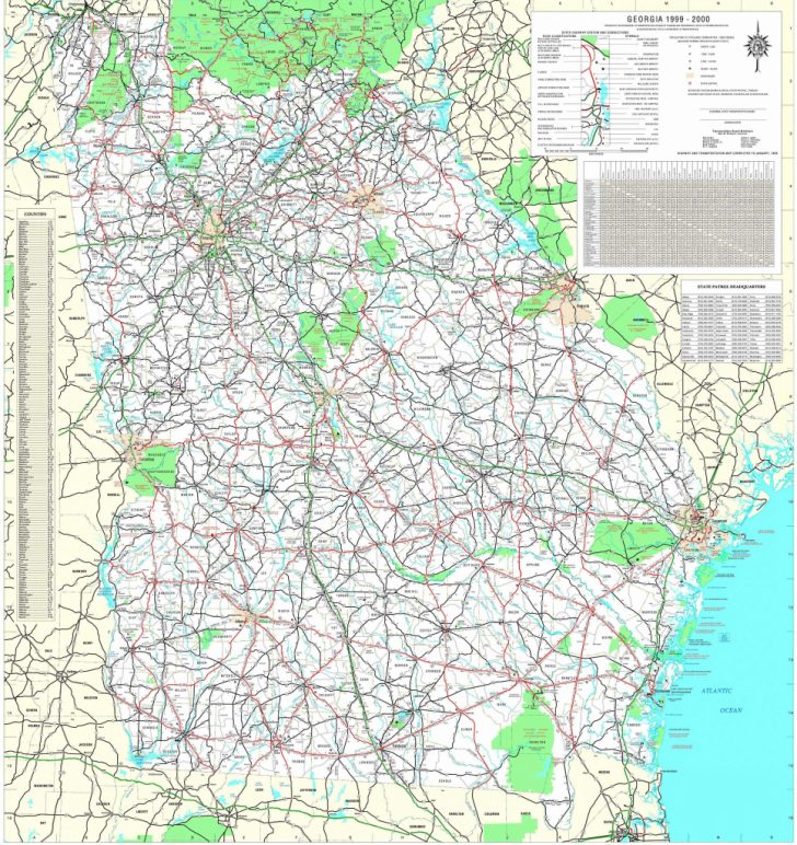 Georgia Road Map Printable