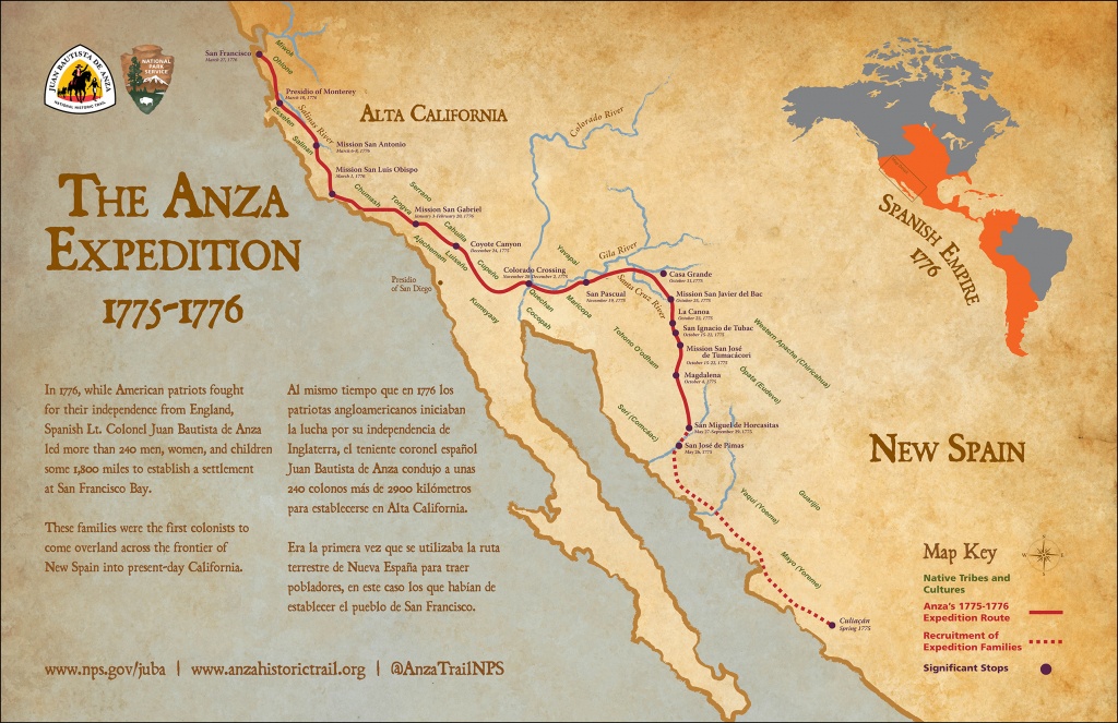 Maps - Juan Bautista De Anza National Historic Trail (U.s. National - Backpacking Maps California