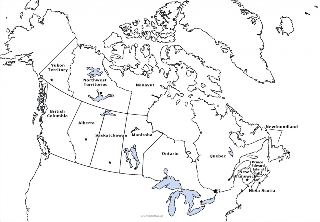 Maps Of Canada With Capital Cities And Travel Information Download - Printable Map Of Canada With Cities