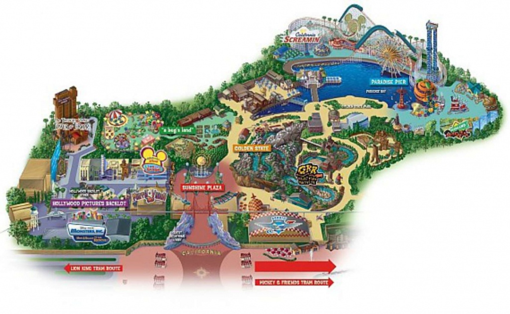 Maps Of Disneyland Resort In Anaheim, California - California Adventure Map 2017