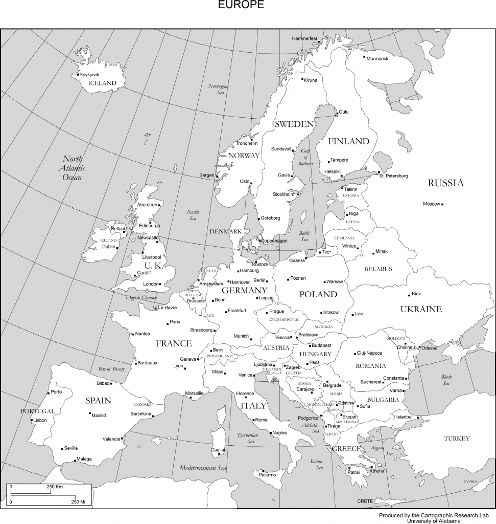 Maps Of Europe - Europe Map Black And White Printable
