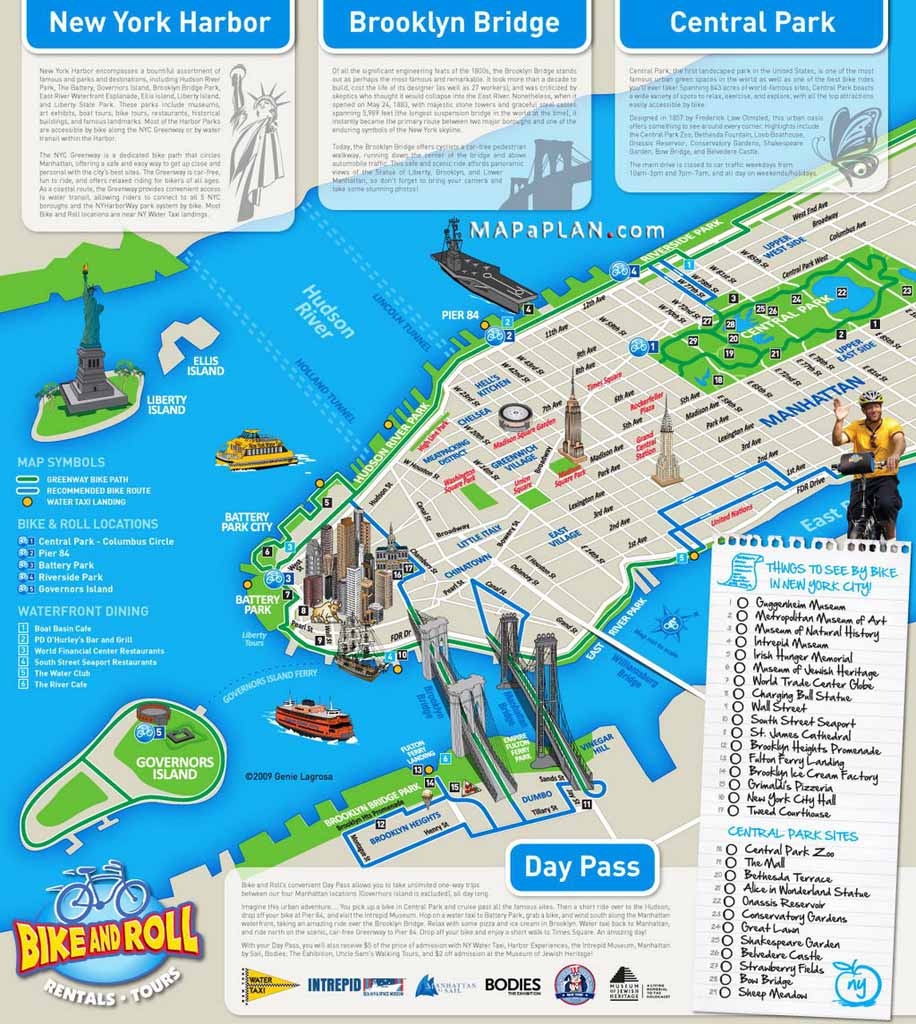 Maps Of New York Top Tourist Attractions - Free, Printable - Manhattan Map With Attractions Printable