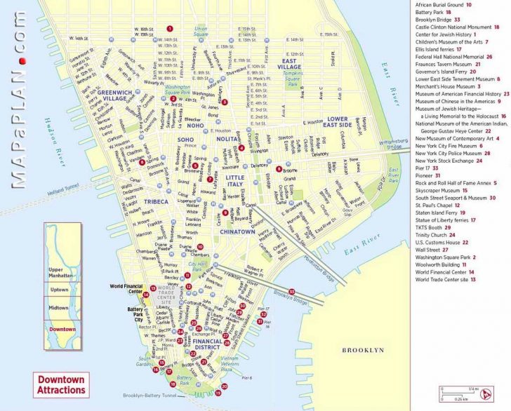 New York Downtown Map Printable