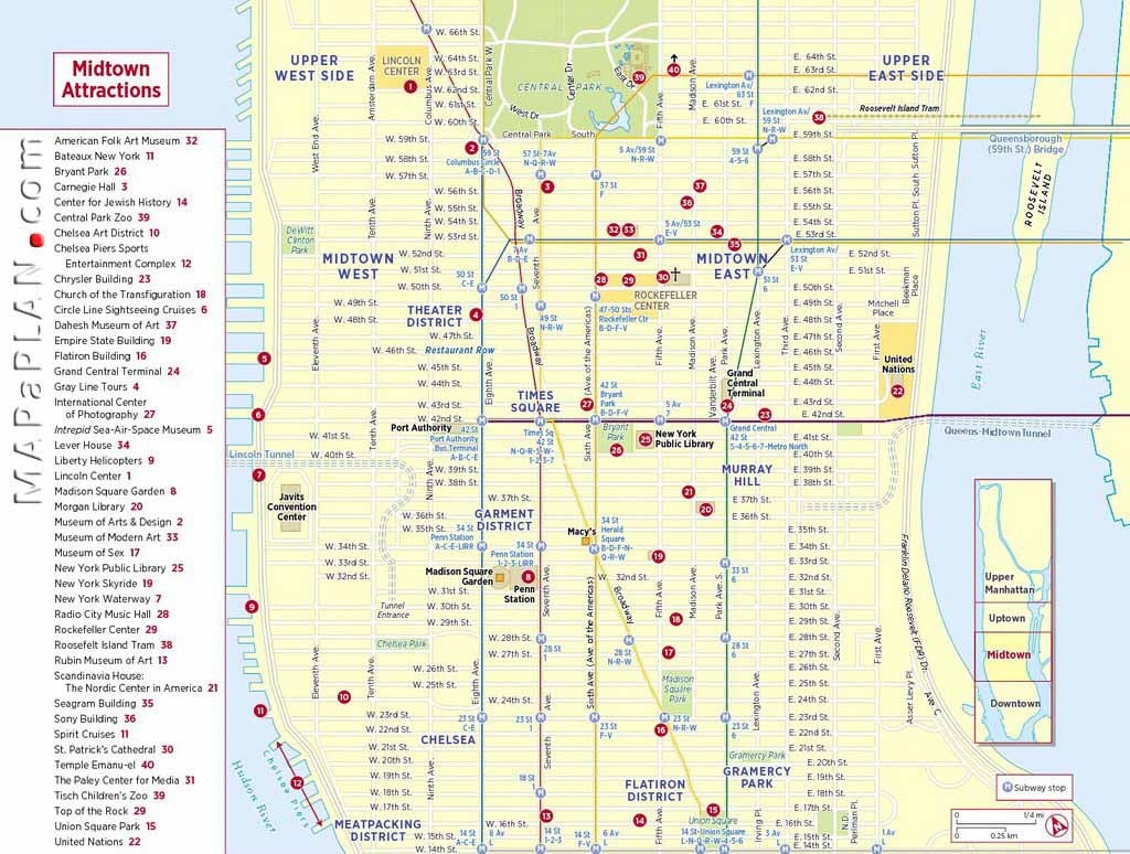Maps Of New York Top Tourist Attractions - Free, Printable - Printable Map Of Manhattan Nyc