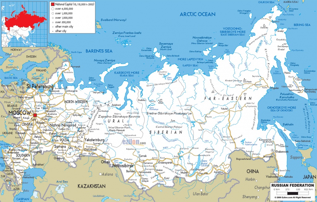 Maps Of Russia | Detailed Map Of Russia With Cities And Regions - Printable Map Of Russia
