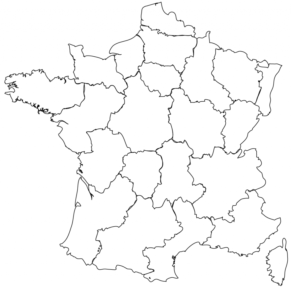 Maps Of The Regions Of France - Map Of France Outline Printable