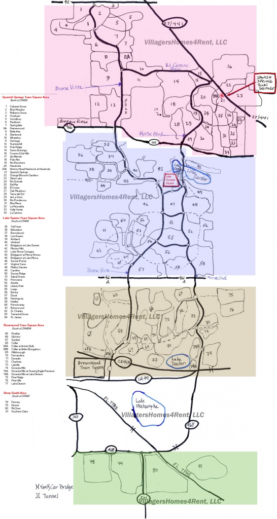 Maps Of The Villages, Copyright Villagershomes4Rent, Llc - The Villages Florida Map