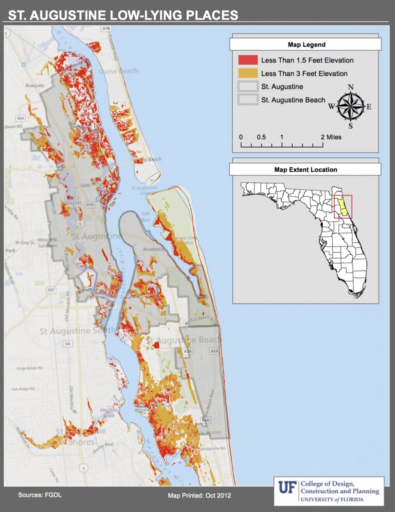 Maps | Planning For Sea Level Rise In The Matanzas Basin - Where Is St Augustine Florida On The Map