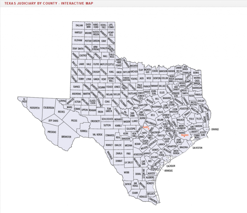 Maps &amp;amp; Texas Courts Generally - Texas Courts And Court Rules - Texas County Map Interactive