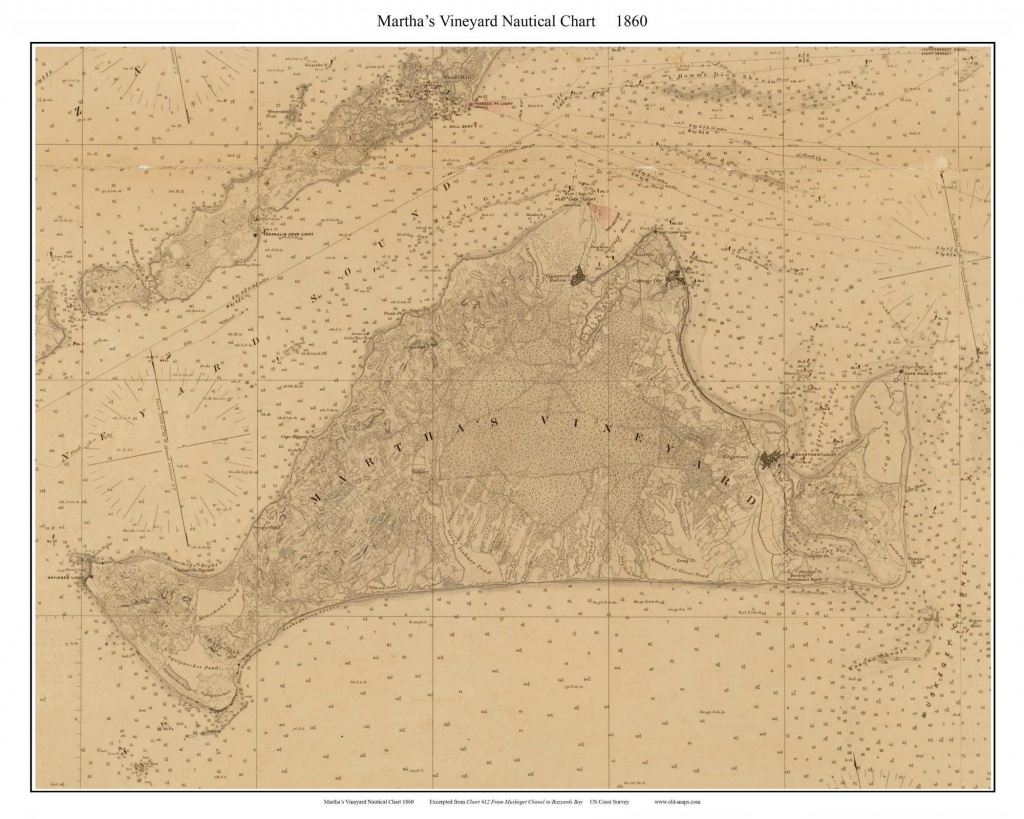 Martha&amp;#039;s Vineyard 1860 Nautical Map Custom Print | Etsy - Martha&amp;amp;#039;s Vineyard Map Printable