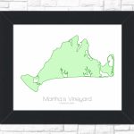 Martha's Vineyard Map Massachusetts Ma Art Print | Etsy   Martha&#039;s Vineyard Map Printable