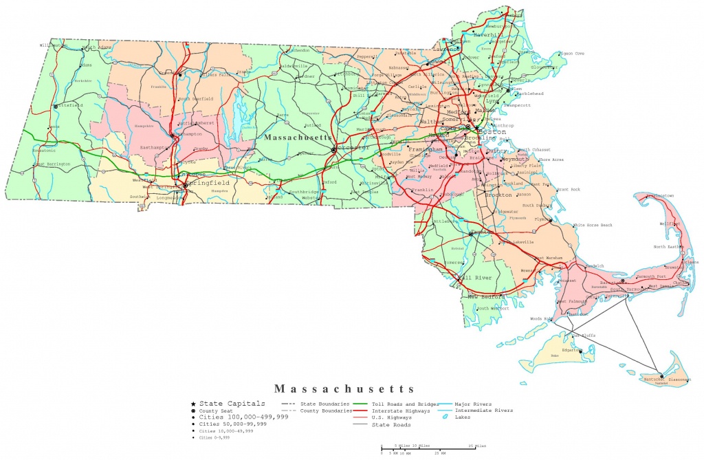 Massachusetts Map - Online Maps Of Massachusetts State - Printable Map Of Massachusetts Towns