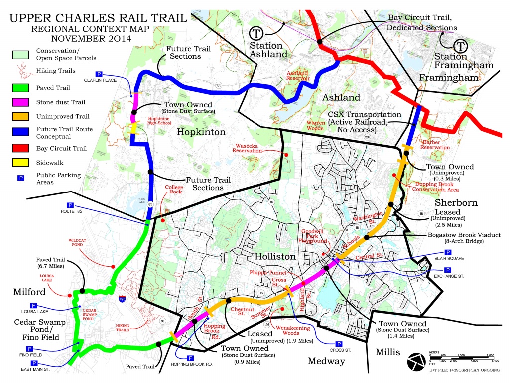 Massachusetts Rail Trails And Open Spaces Printable Map Of Falmouth Ma 