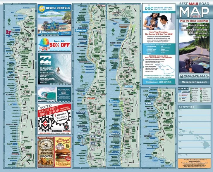 Maui Road Map Printable