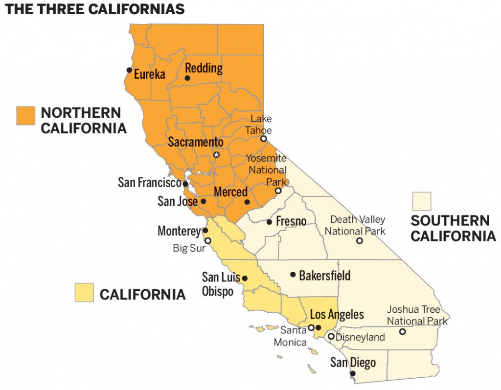 Measure Splitting California Into Three Makes It To Ballot - Big Map Of California