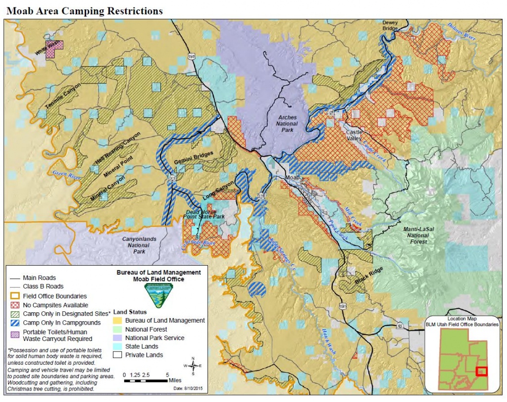 Media: Public Room: Utah: Moab Camping Restrictions | Bureau Of Land - Blm Land California Shooting Map