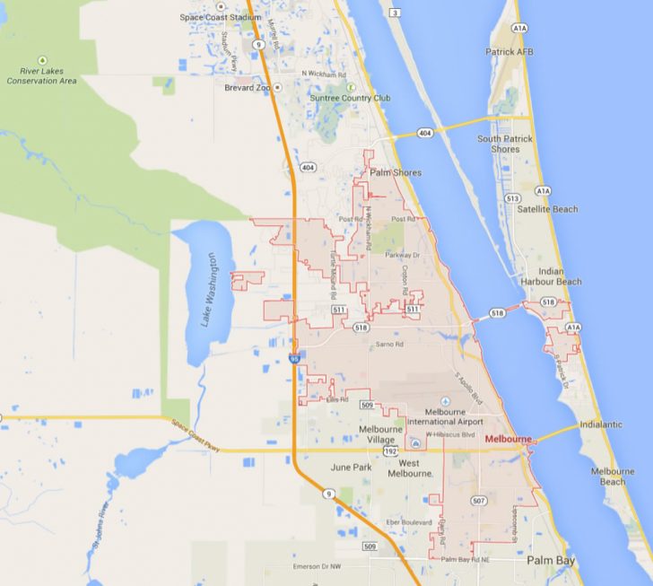 Melbourne Florida Map Satellite Beach Florida Map 728x653 