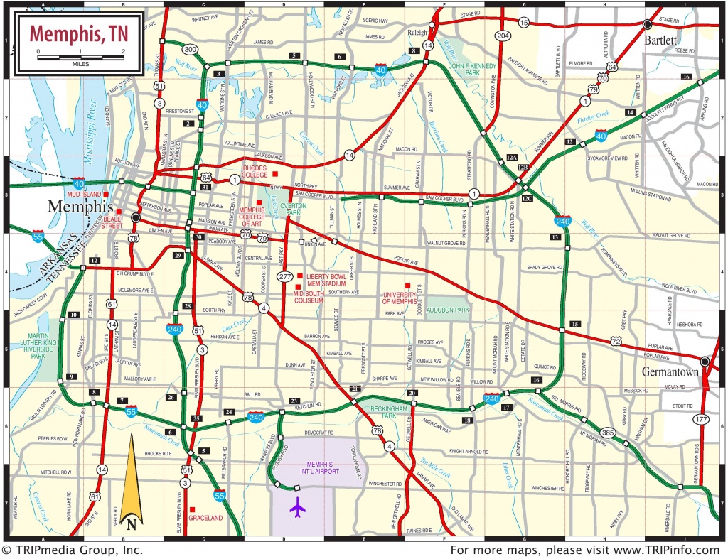 Memphis Area Road Map - Memphis City Map Printable
