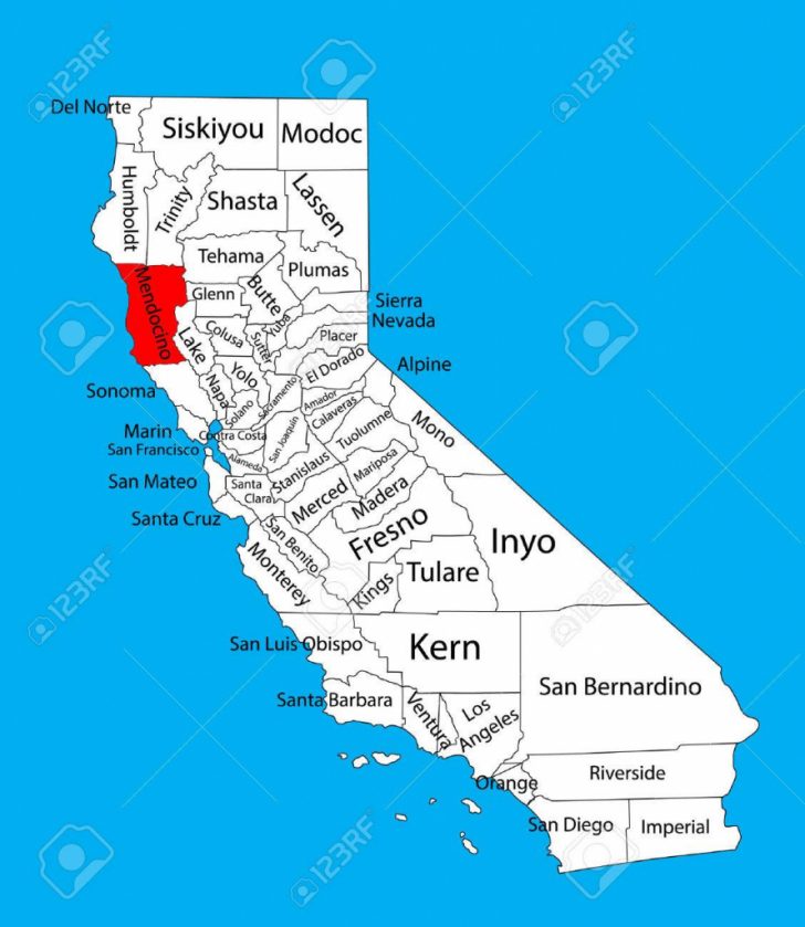 Mendocino County California Map