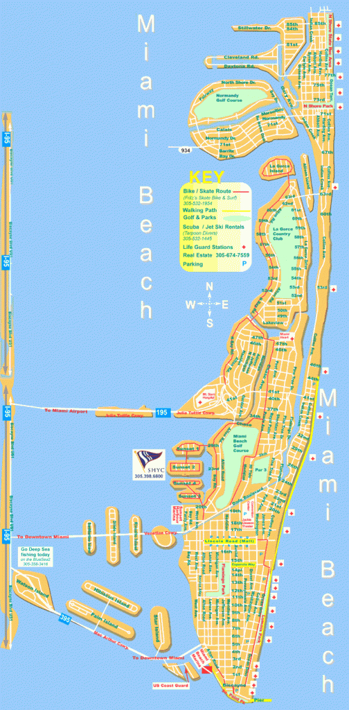 Miami Beach Map - Miami Beach Florida • Mappery - Map Of South Beach Miami Florida