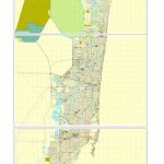 Miami, Florida, Us Printable Vector Street City Plan Map 3 Parts, Full   Miami City Map Printable