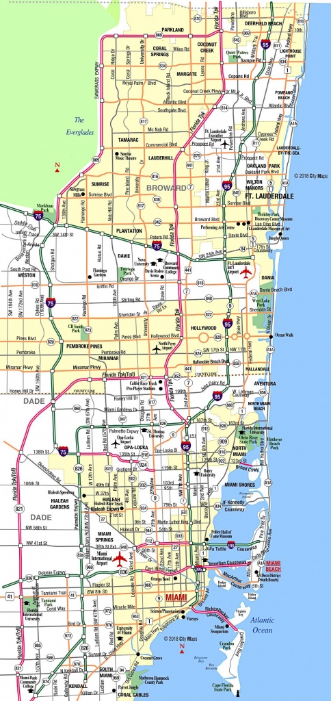 Miami Metropolitan Area Highways - Aaccessmaps - Street Map Of Miami Florida