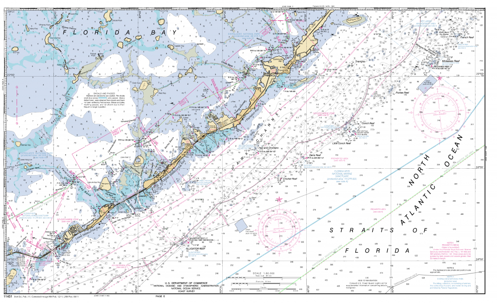 Miami To Marathon And Florida Bay Page E Nautical Chart - Νοαα - Florida Keys Marine Map