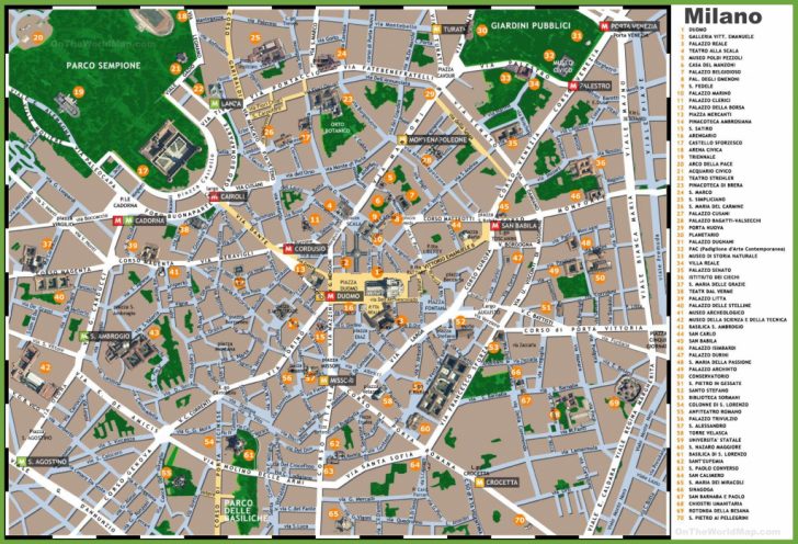 Printable Map Of Milan City Centre