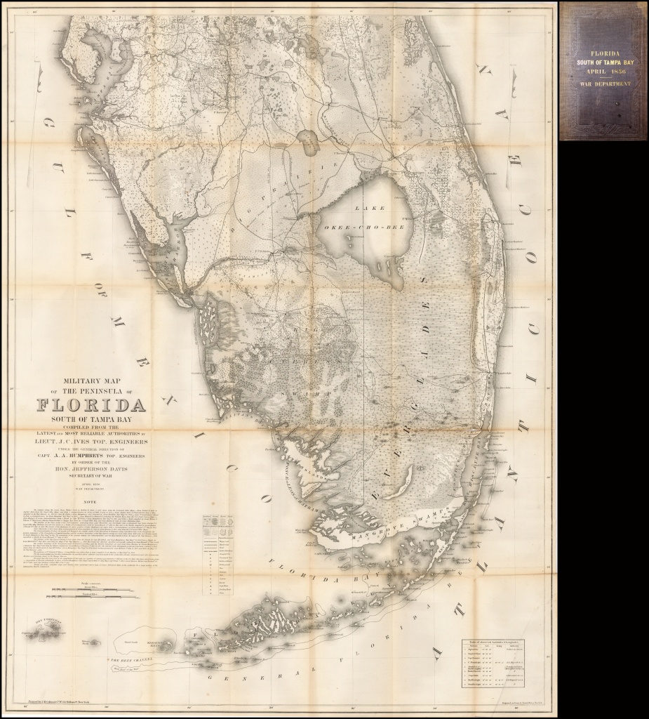 Military Map Of The Peninsula Of Florida South Of Tampa Bay Compiled - Old Florida Maps For Sale