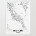 Minimal City Maps   Map Of Fremont, California, United States Poster   Fremont California Map