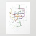 Minneapolis Skyway Map Art Printcarticulate | Society6   Minneapolis Skyway Map Printable