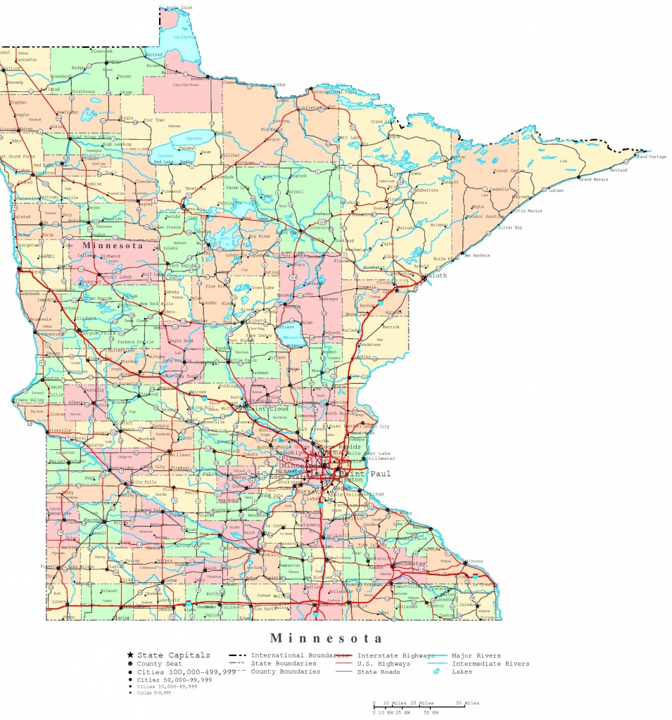 Minnesota Printable Map - Printable Map Of Minnesota