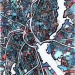 Modern Map Art – Abstract Map Print Of Providence Ri. Wall Art   Printable Map Of Providence Ri