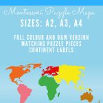 Montessori Puzzle Maps   7 Continents Of The World | Montessori   World Map Puzzle Printable