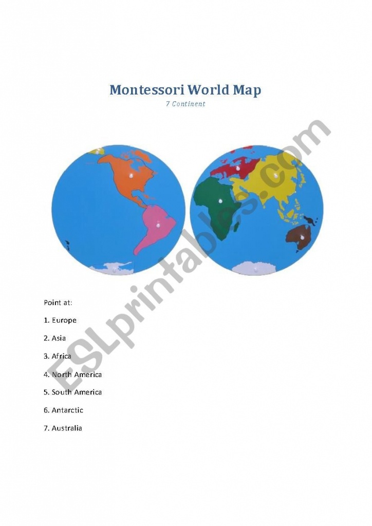 Montessori World Map - Worksheet - Esl Worksheetmillie9 - Montessori World Map Printable