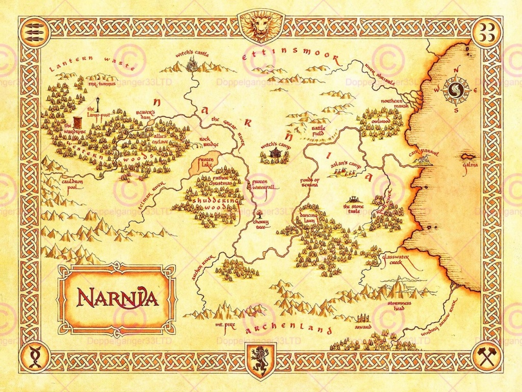 Movie Film Map Narnia Lewis Classic Sci Fi Poster Print Lv10152 - Printable Map Of Narnia