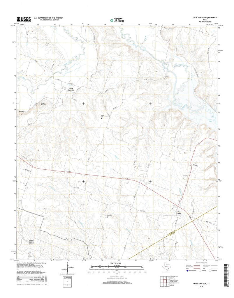 Mytopo Leon Junction, Texas Usgs Quad Topo Map - Junction Texas Map