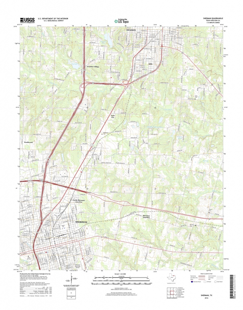 Mytopo Sherman, Texas Usgs Quad Topo Map - Sherman Texas Map