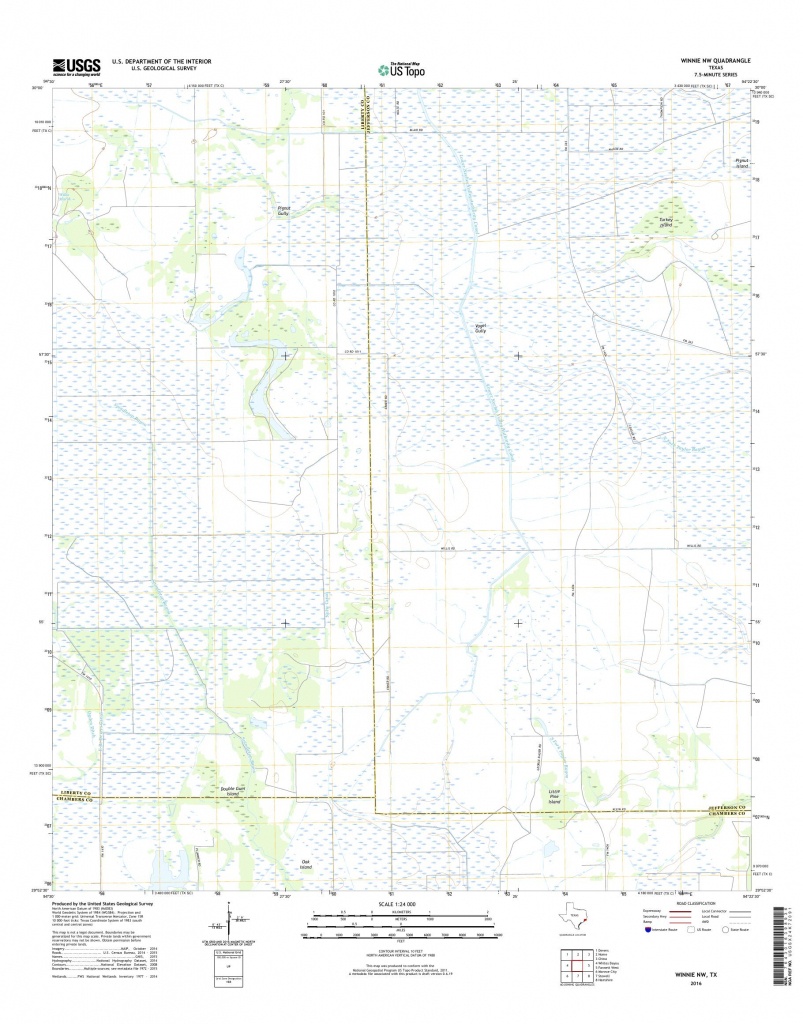 Mytopo Winnie Nw, Texas Usgs Quad Topo Map - Winnie Texas Map