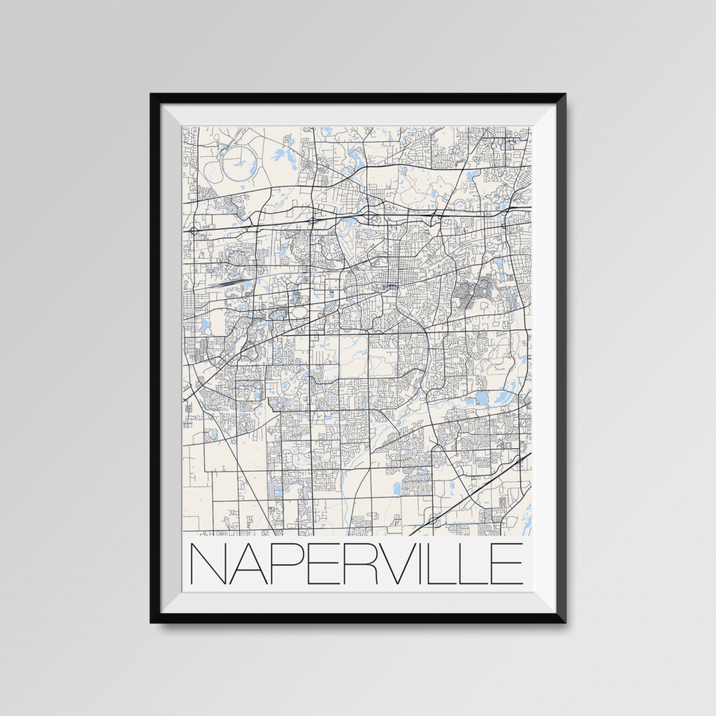 Naperville Illinois Map Naperville City Map Print Naperville | Etsy - Printable Map Of Naperville Il