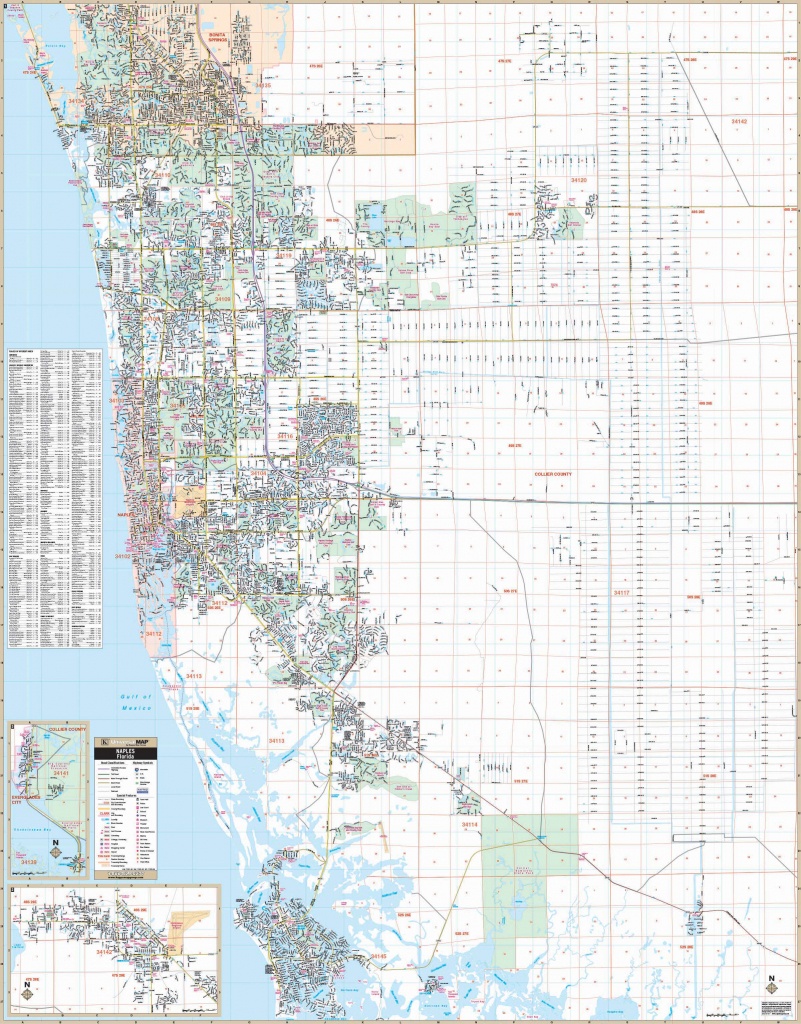 Naples &amp;amp; Collier Co, Fl Wall Map - Collier County Florida Map
