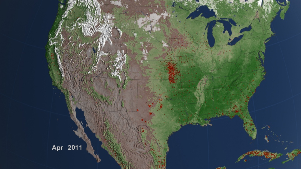 Nasa - A Look Back At A Decade Of Fires - Texas Active Fire Map