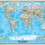 National Geographic World Classic Political Wall Map   National Geographic World Map Printable