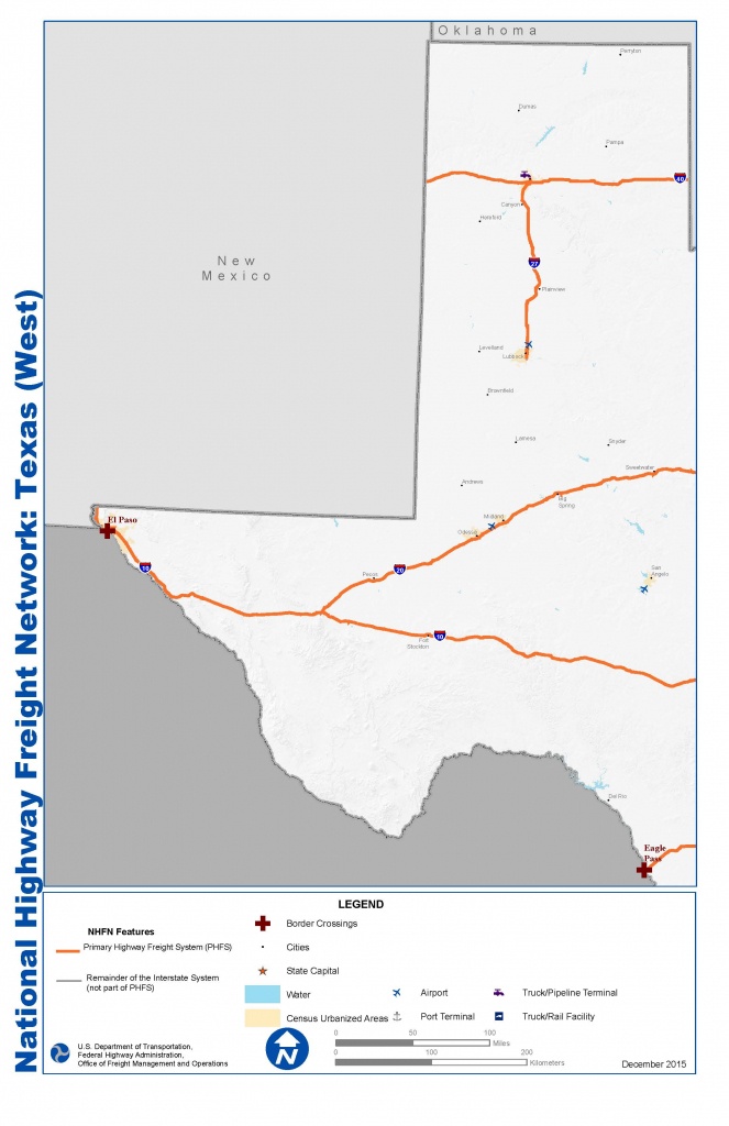 National Highway Freight Network Map And Tables For Texas - Fhwa - Map Of I 40 In Texas