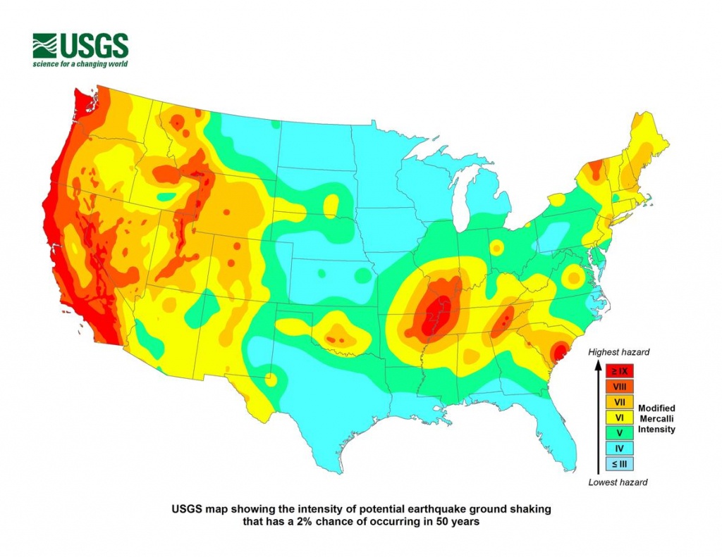 New Map Shows Earthquake Prone Places Across U.s. Time Usgs